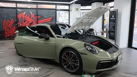 [랩스타일 코리아] 포르쉐 911 카레라 4s(992) 이노즈텍 카키 그린 컬러 체인지 전체랩핑 feat. 전체 PPF 제거 / 김포시 마산동
