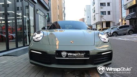 [랩스타일 코리아] 포르쉐 911 카레라 4s(992) 이노즈텍 카키 그린 컬러 체인지 전체랩핑 feat. 전체 PPF 제거 / 김포시 마산동