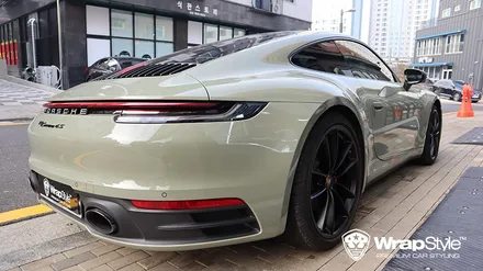[랩스타일 코리아] 포르쉐 911 카레라 4s(992) 이노즈텍 카키 그린 컬러 체인지 전체랩핑 feat. 전체 PPF 제거 / 김포시 마산동