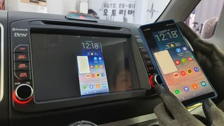 진주 내비게이션 매립 장착 아틀란 3D에 휴대폰 연동 양방향터치 미러링 까지 / 진주, 창원, 순천