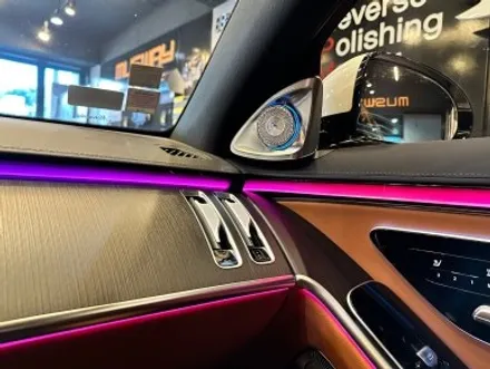 부산 벤츠 W223 S350 S400 S450 S500 액티브 엠비언트 4D 부메스터 트위터 천장부메스터 엠비언트 스피커 시공은 RPM에서! / 부산 동래, 양산