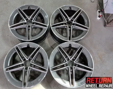 [파주휠복원] 벤츠A45AMG 블랙유광 분체도장 휠 복원 / 파주,일산,포천
