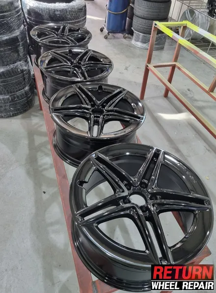 [파주휠복원] 벤츠A45AMG 블랙유광 분체도장 휠 복원 / 파주,일산,포천