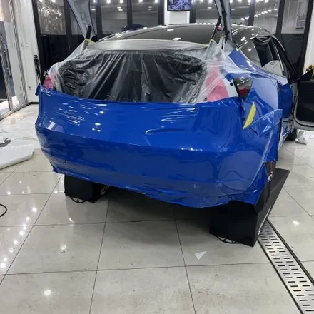 부천랩핑 테슬라 모델3 에이버리 글로스블루 재시공 전체랩핑 / 경기 부천