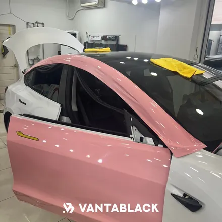 테슬라 모델3 / 기존랩핑 제거후 / 전체랩핑 시공 / 오토벨벳 사쿠라핑크 고광택필름 / 경기 부천