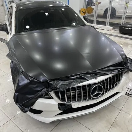 목동랩핑 벤츠 CLS 63 amg 사틴블랙 전체랩핑 크롬죽이기 반무광블랙 검정색랩핑 / 경기 부천