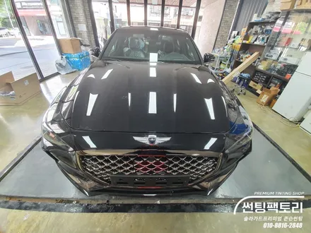 제네시스 G70 썬팅추천! 존슨 SE+ 메탈 반사필름으로 드레스업!★안양 존슨썬팅 박달점 신차패키지 전문·파인뷰 블랙박스 장착점▶썬팅팩토리 광명 시흥 금천 / 안양 박달동