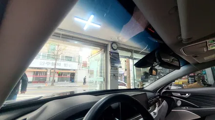 주안 k9 전면썬팅 어른거림과 기스로 인한 재시공