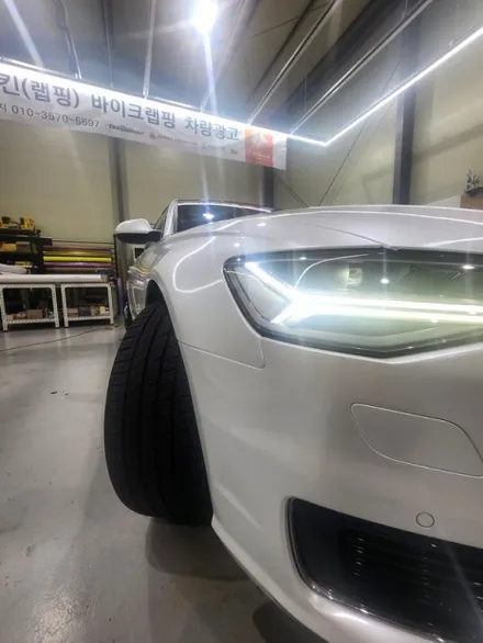 [양주랩핑] 아우디 A6 전체랩핑 타이니봇 메탈 페인트 화이트 / 양주 백석읍