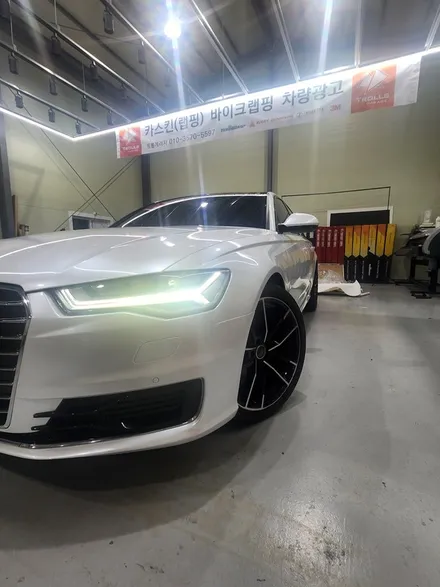 [양주랩핑] 아우디 A6 전체랩핑 타이니봇 메탈 페인트 화이트 / 양주 백석읍