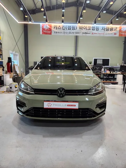 [양주랩핑] 폭스바겐 골프 이노즈텍 카키그린 전체랩핑 포인트랩핑 / 양주 백석읍