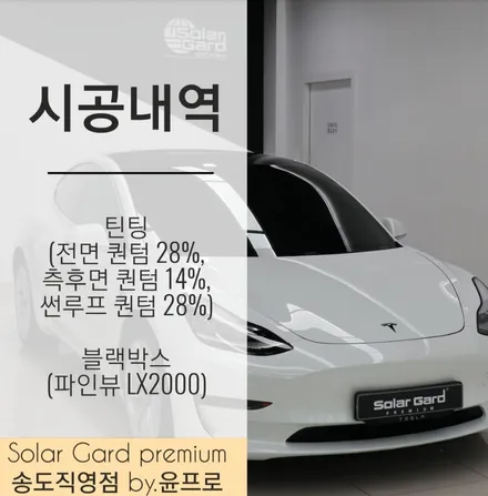 인천 썬팅 맛집 / 테슬라 모델3 솔라가드 프리미엄 퀀텀으로 완벽 썬팅(틴팅)!! / 인천 연수구 송도동