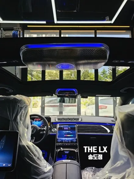 인천 벤츠 S클래스 S500 액티브 엠비언트, 4D부메스터, 천장 부메스터 스피커, 피아노라커트림 교체 시공 / 인천 연수구 송도동