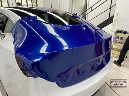 인천 랩핑 추천 / 테슬라 모델3 화이트에서 Gloss Deep Blue Metallic (유광 딥블루 메탈릭)으로 화려한 변신!! / 인천 연수구 송도동