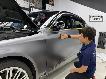 인천 랩핑 벤츠 S클래스 S350d 반무광 사틴 다크 그레이 전체랩핑으로 고급미 카리스마로 시선강탈!! / 인천 연수구 송도동