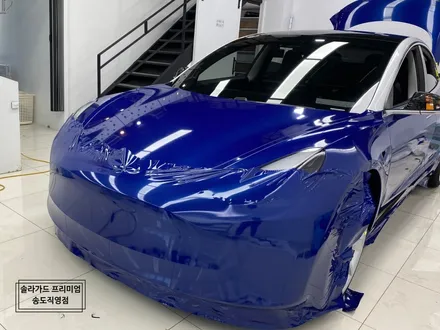 인천 랩핑 추천 / 테슬라 모델3 화이트에서 Gloss Deep Blue Metallic (유광 딥블루 메탈릭)으로 화려한 변신!! / 인천 연수구 송도동