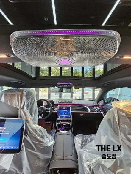 인천 벤츠 S클래스 S500 액티브 엠비언트, 4D부메스터, 천장 부메스터 스피커, 피아노라커트림 교체 시공 / 인천 연수구 송도동