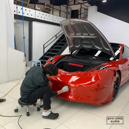 포르쉐 911 카레라 4GTS 드래곤파이어레드 전체랩핑으로 존재감 플렉스 해버렸지 뭐야!! / 인천 연수구 송도동