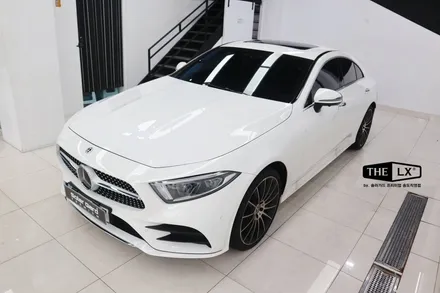 인천 자동차랩핑 벤츠 cls450  gloss midnight blue (유광 미드나잇 블루) 색상 전체랩핑으로 새차느낌 제대로! / 인천 연수구 송도동