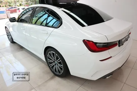 인천랩핑 잘하는곳 BMW 320I 유광화이트 전체랩핑 + 블랙PPF 루프스킨 (솔라가드 프리미엄 송도직영점 시공후기) / 인천 연수구 송도동