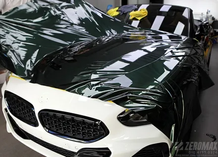 BMW Z4 이노즈텍 미드나잇그린 고광택 랩핑 시공[인천 제로맥스] / 인천 남동 구월동