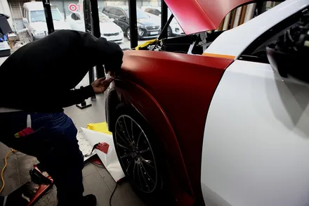 GLE 400d 사틴뱀파이어레드 자동차 전체랩핑 결과물은?? / 인천 남동 구월동