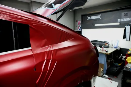 GLE 400d 사틴뱀파이어레드 자동차 전체랩핑 결과물은?? / 인천 남동 구월동