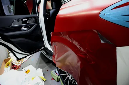 GLE 400d 사틴뱀파이어레드 자동차 전체랩핑 결과물은?? / 인천 남동 구월동