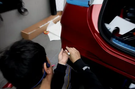 GLE 400d 사틴뱀파이어레드 자동차 전체랩핑 결과물은?? / 인천 남동 구월동