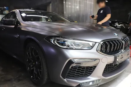 자동차 랩핑 비용 이것이 궁금하다!  M8 3M 사틴다크그레이 전체랩핑 비포&애프터 / 인천 남동 구월동