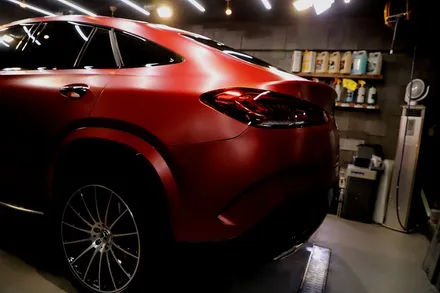 GLE 400d 사틴뱀파이어레드 자동차 전체랩핑 결과물은?? / 인천 남동 구월동