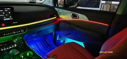 더 뉴 카니발 KA4 엠비언트에 멀티, 주행 반응, 무배선? 글로우 RGB 에어 시공기 / 포천, 양주, 의정부, 동두천