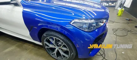 BMW X6 전체랩핑 3M 코스믹 블루 랩핑의 시원시원한 컬러 / 포천, 양주, 의정부, 동두천