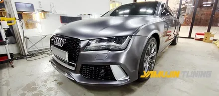 아우디 A7 랩핑 3M 사틴 다크 그레이 전체 래핑으로 새로운 느낌 가즈아~ / 포천, 양주, 의정부, 동두천