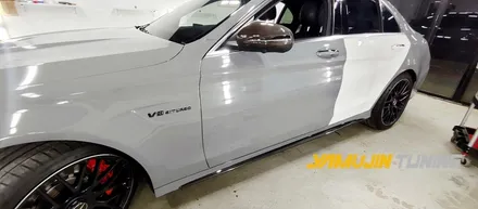 벤츠 C63 AMG 전체랩핑 에이버리 락그레이 랩핑, 전체랩핑의 아름다움 / 포천, 양주, 의정부, 동두천