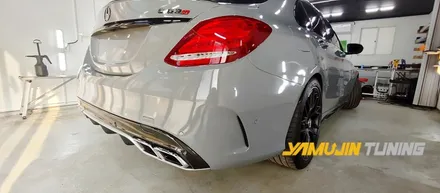벤츠 C63 AMG 전체랩핑 에이버리 락그레이 랩핑, 전체랩핑의 아름다움 / 포천, 양주, 의정부, 동두천