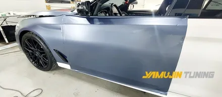 BMW M5 전체랩핑 에이버리 사틴 그레이 블루 랩핑이 주는 은은한 화사함 / 포천, 양주, 의정부, 동두천