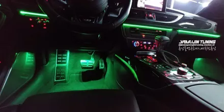 아우디 A6 A7 순정 엠비언트 vs 3세대 RGB 광섬유 엠비언트 무드등 LED (야무진튜닝) / 포천, 양주, 의정부, 동두천