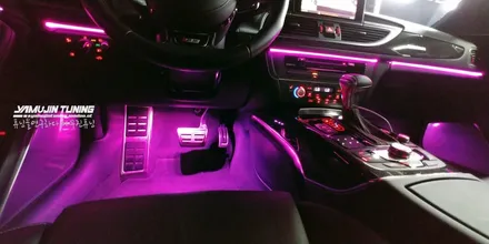 아우디 A6 A7 순정 엠비언트 vs 3세대 RGB 광섬유 엠비언트 무드등 LED (야무진튜닝) / 포천, 양주, 의정부, 동두천
