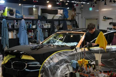 BMW 5시리즈 윈도틴팅 , 블랙박스작업하기 / 서울 마포구 성산동
