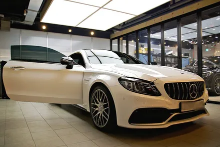 벤츠 C63amg 쿠페 썬팅이 고민이라면? 상암 썬팅샵 셰이드로 오세요! / 서울 마포구 성산동
