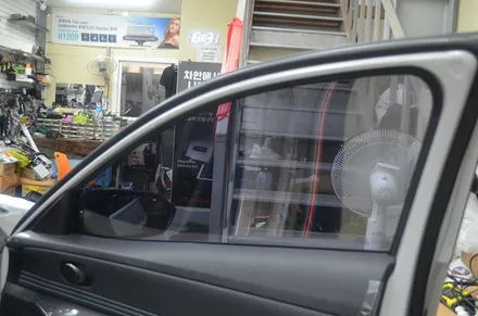부산 어보브썬팅 윈드블루 시원한 블루 반사 아반떼N 신차검수