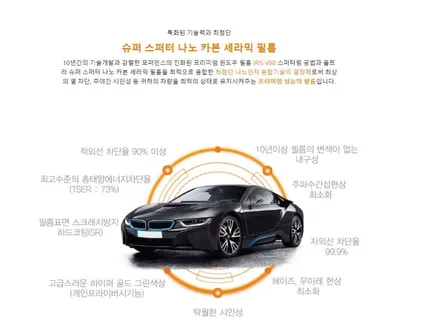 부산 사상구 썬팅 레인보우 v90 열반사 시공 포터2 전면썬팅 재 시공
