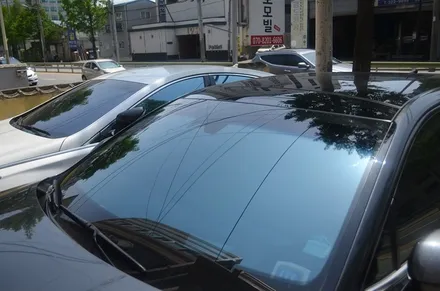부산 k8 사상구 전면썬팅 어보브 크롬하츠블루 반사썬팅
