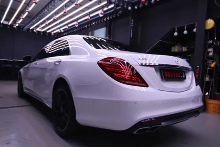 대구랩핑 W222 S클래스(S63AMG) 화이트전체랩핑 / 대구 구미