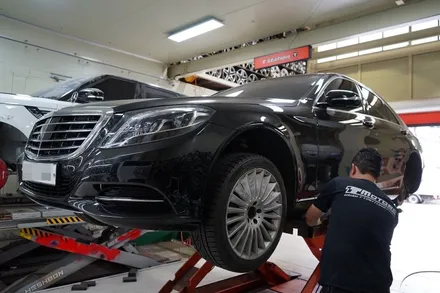 [벤츠 휠튜닝] 벤츠 S클래스 S350D 스퍼터링 크롬 19인치휠 + 미쉐린 프라이머쉬 2 ZP 타이어 장착작업!! 부천 순정휠,정품휠 전문점 (주)티티모터스 / 인천 서구 석남동