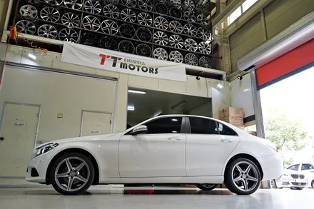 [벤츠 휠튜닝] 벤츠 C200 휠교체,C250 AMG 정품휠,중고휠 18인치휠 장착작업! 휠전문점 부천 티티모터스 / 인천 서구 석남동