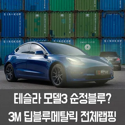 [엠페스트] 인천랩핑,청라랩핑 추천 테슬라 모델3 순정블루컬러 느낌의 전체랩핑! / 용인시 처인구 포곡읍