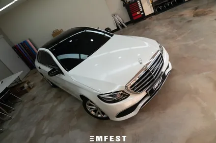 부천랩핑 벤츠 W213 E220D 에이버리 화이트펄 전체랩핑 / 용인시 처인구 포곡읍