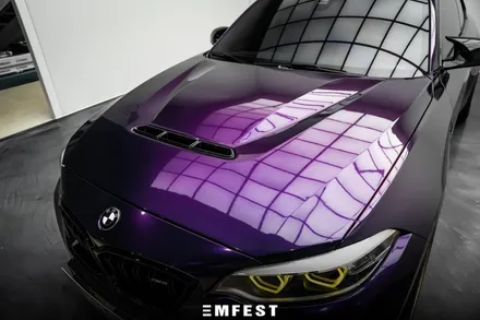 강남랩핑 BMW F87 M2컴페티션전체랩핑 이노즈텍 미드나잇퍼플로 보라돌이 만들기! / 용인시 처인구 포곡읍